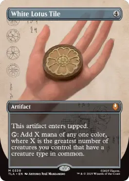 [330]【EN】【FOIL】■ボーダーレス■白蓮の駒/White Lotus Tile【TLA】[M][茶]