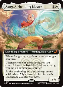 [171]【EN】【FOIL】■拡張アート■気の技の達人、アン/Aang, Airbending Master【TLE】[M][白]