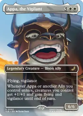 [062]【EN】【FOIL】■ボーダーレス■用心深い獣、アッパ/Appa, the Vigilant【TLE】[R][白]