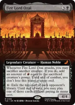 [186]【EN】【FOIL】■拡張アート■火の王オザイ/Fire Lord Ozai【TLE】[M][黒]