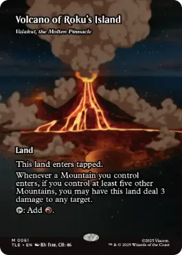 [061]【EN】【FOIL】■ボーダーレス■溶鉄の尖峰、ヴァラクート/Valakut, the Molten Pinnacle【TLE】[M][土地]