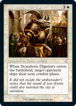 [304]【EN】【FOIL】■旧枠■石角の高官/Stonehorn Dignitary【TSR-BS】[R][白]