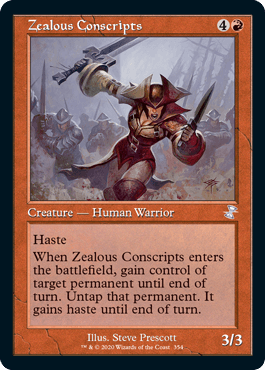 [354]【EN】【FOIL】■旧枠■士気溢れる徴集兵/Zealous Conscripts【TSR-BS】[R][赤]