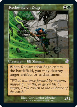 [366]【EN】【FOIL】■旧枠■再利用の賢者/Reclamation Sage【TSR-BS】[R][緑]