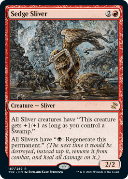 [187]【EN】【FOIL】菅草スリヴァー/Sedge Sliver【TSR】[R][赤]