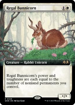 [326]【EN】【FOIL】■拡張アート■威厳あるバニコーン/Regal Bunnicorn【WOE】[R][白]