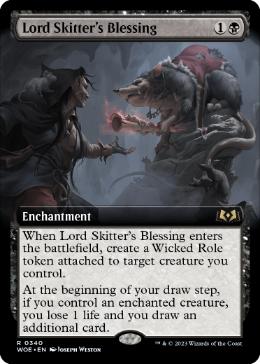 [340]【EN】【FOIL】■拡張アート■駆け抜け侯の祝福/Lord Skitter's Blessing【WOE】[R][黒]