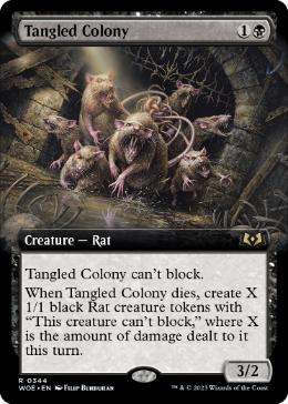 [344]【EN】【FOIL】■拡張アート■もつれる群体/Tangled Colony【WOE】[R][黒]