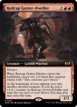 [351]【EN】【FOIL】■拡張アート■レッドキャップのどぶ住まい/Redcap Gutter-Dweller【WOE】[R][赤]