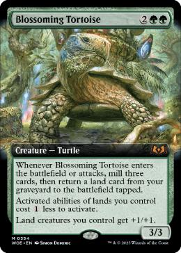 [354]【EN】【FOIL】■拡張アート■開花の亀/Blossoming Tortoise【WOE】[M][緑]