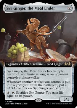 [369]【EN】【FOIL】■拡張アート■食事を終わらせるもの、ジンジャー卿/Syr Ginger, the Meal Ender【WOE】[R][茶]