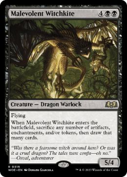 [315]【EN】【FOIL】邪悪なウィッチカイト/Malevolent Witchkite【WOE】[R][黒]
