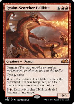 [145]【EN】【FOIL】王国焦がしのヘルカイト/Realm-Scorcher Hellkite【WOE】[M][赤]