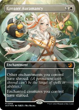 [084]【EN】【コンフェッティFOIL】■ボーダーレス■偉大なるオーラ術/Greater Auramancy【WOT】[M][白]