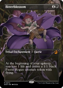 [072]【EN】【FOIL】■ボーダーレス■苦花/Bitterblossom【WOT】[M][黒]