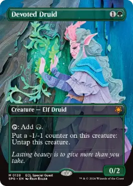 [138]【EN】【FOIL】■ボーダーレス■献身のドルイド/Devoted Druid【SPG】[M][緑]